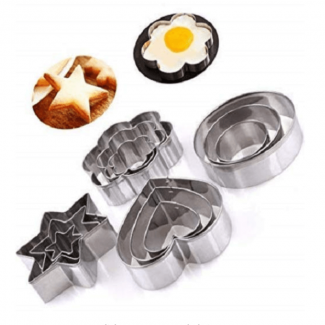 12 Pcs Stainless Steel Cookie Cutters for Baking and Food Decoration Price in Pakistan | LAPTAB