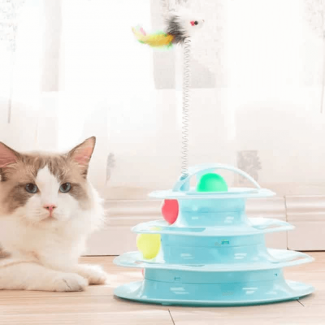 4 Level Ball Training Cat Toy - Interactive Exercise Tower for Cats Price in Pakistan | LAPTAB