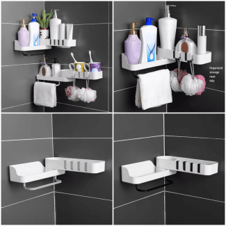 Self-Adhesive Corner Shelf for Kitchen and Bathroom Space Saving Organization Price in Pakistan | LAPTAB