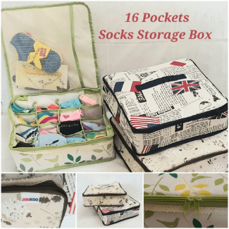 High-Quality Socks Storage Box with 16 Divided Compartments and Lid Price in Pakistan | LAPTAB