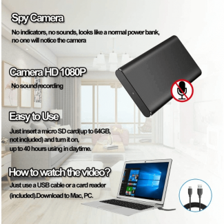H2 Power Bank with HD Night Vision Camera and 5000mAh Dual USB Charging Price in Pakistan | LAPTAB