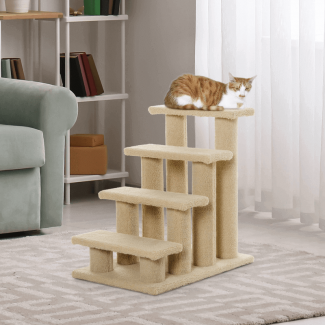 4 Step Carpeted Cat Ladder Scratching Post for Easy Climbing and Relaxation Price in Pakistan | LAPTAB