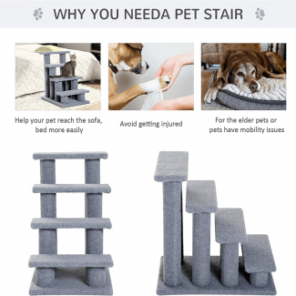 4 Step Carpeted Cat Ladder Scratching Post for Easy Climbing and Relaxation Price in Pakistan | LAPTAB