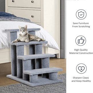 4 Step Carpeted Cat Ladder Scratching Post for Easy Climbing and Relaxation Price in Pakistan | LAPTAB