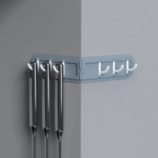 Pack of 2 Self-Adhesive Corner Shelves with 6 Hooks for Home Organization Price in Pakistan | LAPTAB