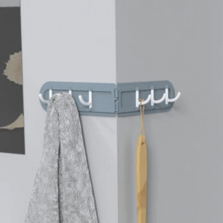 Pack of 2 Self-Adhesive Corner Shelves with 6 Hooks for Home Organization Price in Pakistan | LAPTAB