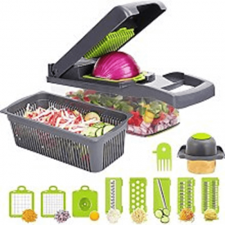 12 in 1 Vegetable Cutter Slicer Grater Chopper with Safety Features Price in Pakistan | LAPTAB