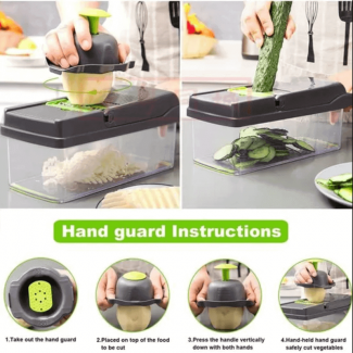 12 in 1 Vegetable Cutter Slicer Grater Chopper with Safety Features Price in Pakistan | LAPTAB