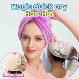 Quick Hair Drying Cap Towel Wrap - Super Absorbent Coral Fleece Towel