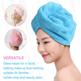 Quick Hair Drying Cap Towel Wrap - Super Absorbent Coral Fleece Towel Price in Pakistan | LAPTAB