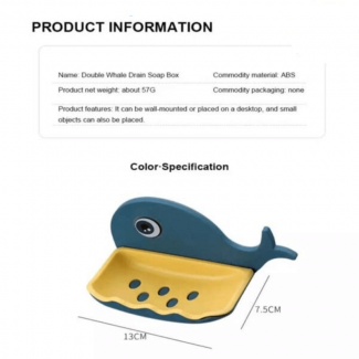 Double Layer Whale Drain Soap Box - Adorable Soap Holder for Bathroom & Kitchen Price in Pakistan | LAPTAB
