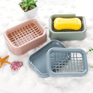 Double Layer Soap Holder - Non-Slip Drainage Dish for Bathroom & Kitchen