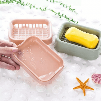 Double Layer Soap Holder - Non-Slip Drainage Dish for Bathroom & Kitchen Price in Pakistan | LAPTAB