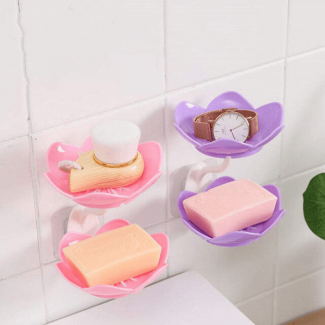 2 pcs Double Flower Soap Tray - Wall-Mounted, Durable Bathroom Organizer Price in Pakistan | LAPTAB