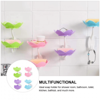 2 pcs Double Flower Soap Tray - Wall-Mounted, Durable Bathroom Organizer Price in Pakistan | LAPTAB