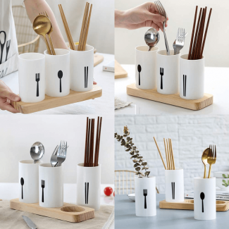 Tableware Storage Box with Detachable Flatware Organizer and Anti-Slip Base Price in Pakistan | LAPTAB