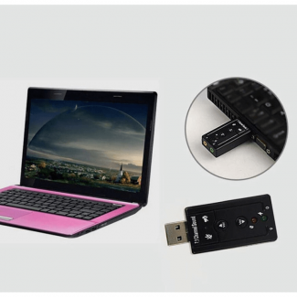Mini External USB 7.1 CH Sound Card Adapter for Desktop and Laptop Price in Pakistan | LAPTAB