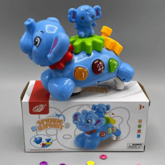 Spinning Elephant with Baby on Back - Musical Kids Toy for Interactive Play Price in Pakistan | LAPTAB