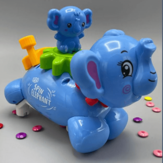 Spinning Elephant with Baby on Back - Musical Kids Toy for Interactive Play Price in Pakistan | LAPTAB