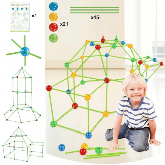 Kids Construction Fort Building Kit for Ages 5 and Up - Creative Playset