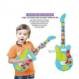 Rock Music Induction Electric Guitar for Kids with Mic and Light Effects Price in Pakistan | LAPTAB