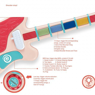 Rock Music Induction Electric Guitar for Kids with Mic and Light Effects Price in Pakistan | LAPTAB