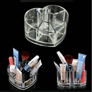 Heart Shape Acrylic Makeup Cosmetic Organizer with Multiple Compartments Price in Pakistan | LAPTAB