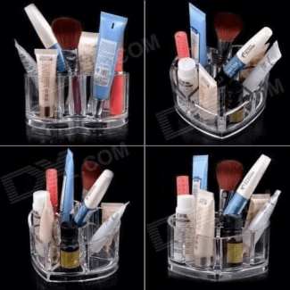 Heart Shape Acrylic Makeup Cosmetic Organizer with Multiple Compartments Price in Pakistan | LAPTAB