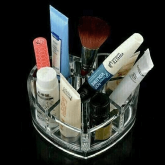 Heart Shape Acrylic Makeup Cosmetic Organizer with Multiple Compartments Price in Pakistan | LAPTAB