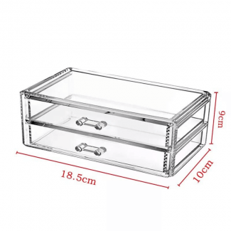 Transparent Drawer Style Makeup Organizer - 2 Layer Acrylic Vanity Box Price in Pakistan | LAPTAB