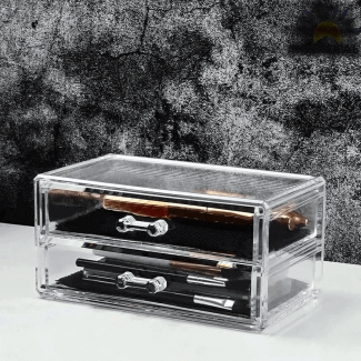 Transparent Drawer Style Makeup Organizer - 2 Layer Acrylic Vanity Box Price in Pakistan | LAPTAB