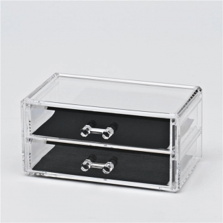 Transparent Drawer Style Makeup Organizer - 2 Layer Acrylic Vanity Box Price in Pakistan | LAPTAB