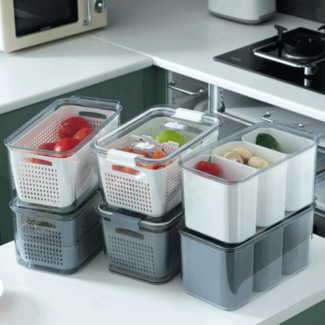 2-Layer Refrigerator Food Container for Fruits and Vegetables Storage Price in Pakistan | LAPTAB