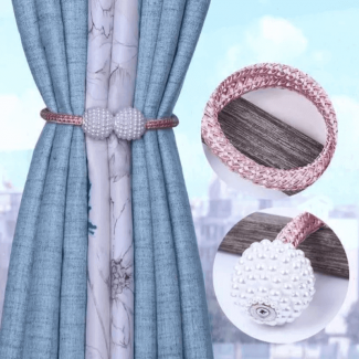 2 pcs Magnetic Pearl Curtain Buckle Clip