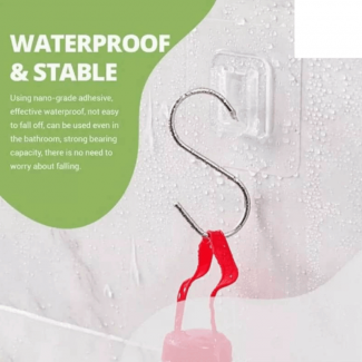 2pcs Double-Sided Adhesive Wall Hooks, 15kg Capacity, Transparent Design Price in Pakistan | LAPTAB