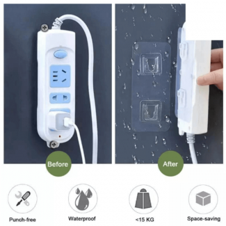 2pcs Double-Sided Adhesive Wall Hooks, 15kg Capacity, Transparent Design Price in Pakistan | LAPTAB