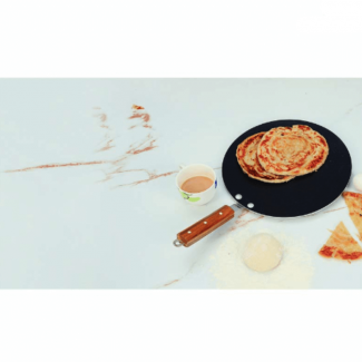 Heavy Duty Aluminum Tawa with Wooden Handle and Non-Stick Coating