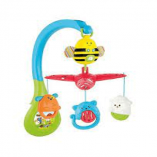 3 In 1 Busy Bee Rotating Musical Mobile Cot Toy for Visual Stimulation Price in Pakistan | LAPTAB