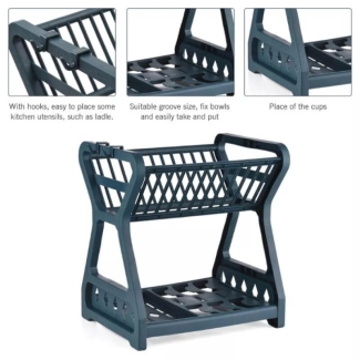 Dual Layer Kitchen Dish Draining Storage Rack - Collapsible and Spacious Price in Pakistan | LAPTAB