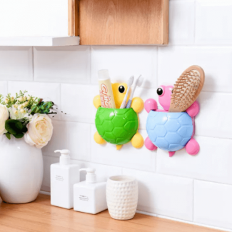 2 pcs Cute Turtle Toothbrush Holder with Suction for Kids' Bathroom Decor Price in Pakistan | LAPTAB
