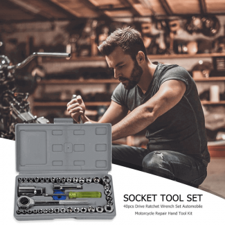 40-Piece Wrench Set Tool Box Kit - Durable Chromium Vanadium Steel Price in Pakistan | LAPTAB