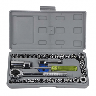40-Piece Wrench Set Tool Box Kit - Durable Chromium Vanadium Steel Price in Pakistan | LAPTAB
