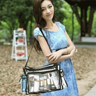 Transparent PVC Cosmetic Bag with Compartments - Waterproof Toiletry Organizer Price in Pakistan | LAPTAB