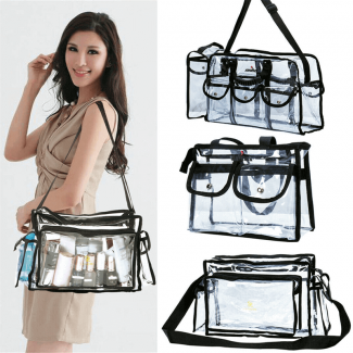 Transparent PVC Cosmetic Bag with Compartments - Waterproof Toiletry Organizer Price in Pakistan | LAPTAB