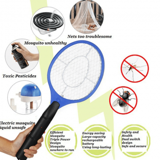 Rechargeable Mosquito Killer Racket with USB Charging and Safety Grids Price in Pakistan | LAPTAB