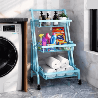 3 Tier Rolling Utility Cart with Handle for Home and Office Storage Price in Pakistan | LAPTAB