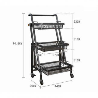 3 Tier Rolling Utility Cart with Handle for Home and Office Storage Price in Pakistan | LAPTAB