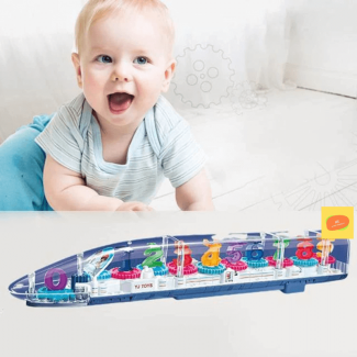 Transparent Gear Bump N Go Train Toy for Kids with 3D Lights Price in Pakistan | LAPTAB