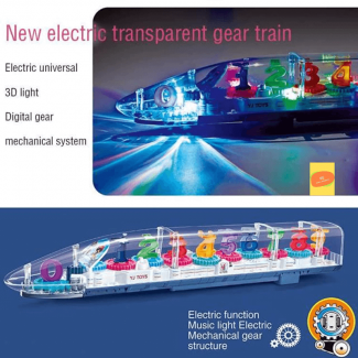 Transparent Gear Bump N Go Train Toy for Kids with 3D Lights Price in Pakistan | LAPTAB