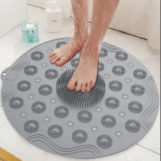 Round Non-slip Foot Massage Cleaning Mat for Shower Use